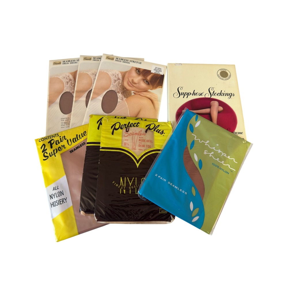 Vintage Hosiery Lot Grants Perfect Plus Mary Lynne Seamless Sheer Stockings JS